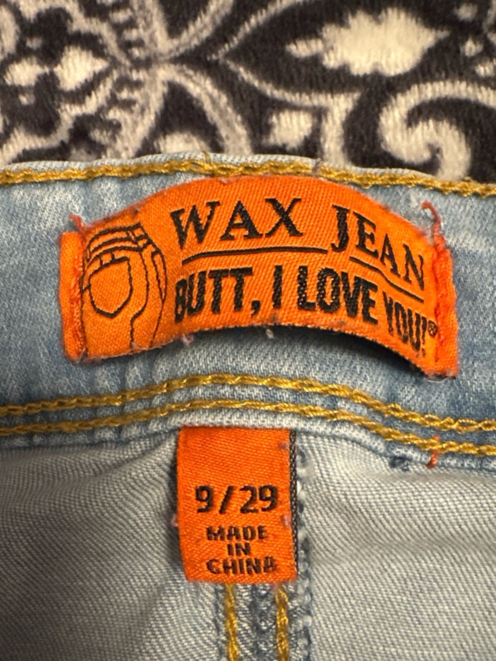 Wax Jean Light Blue Denim with Orange Label
